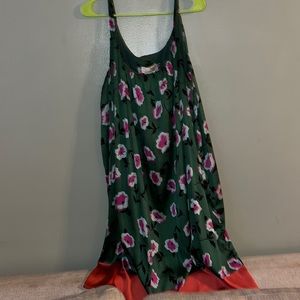 Women’s Anthropologie green Maxi floral size 1X Mireille Pleated Dress
